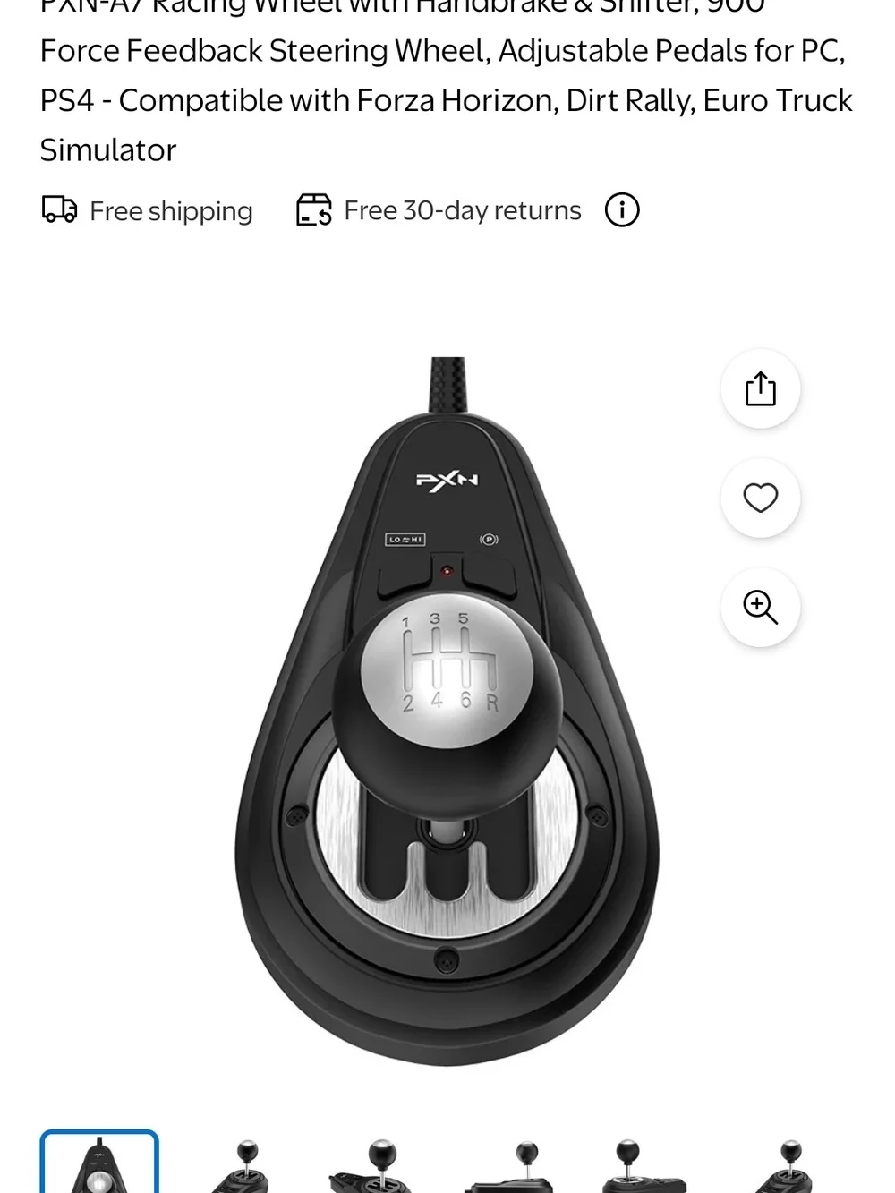 Pxn V9 Manual Gear Shift Knob Controller - Metallic Top, Black Body
